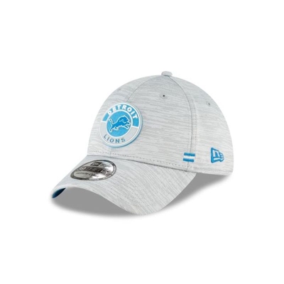 Grey Detroit Lions Hat - New Era NFL Official NFL Fall Sideline 39THIRTY Stretch Fit Caps USA8306491